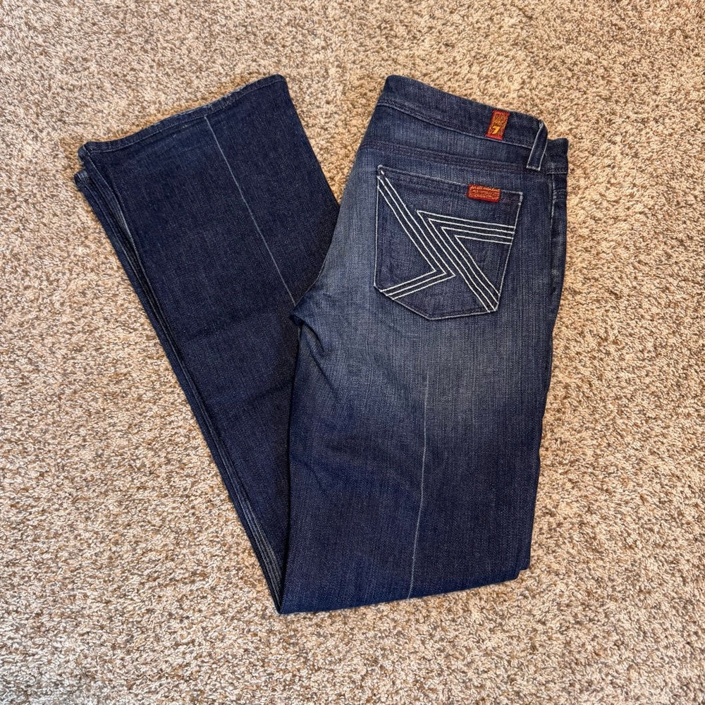 7 For All Mankind Indigo Wide Leg Jeans